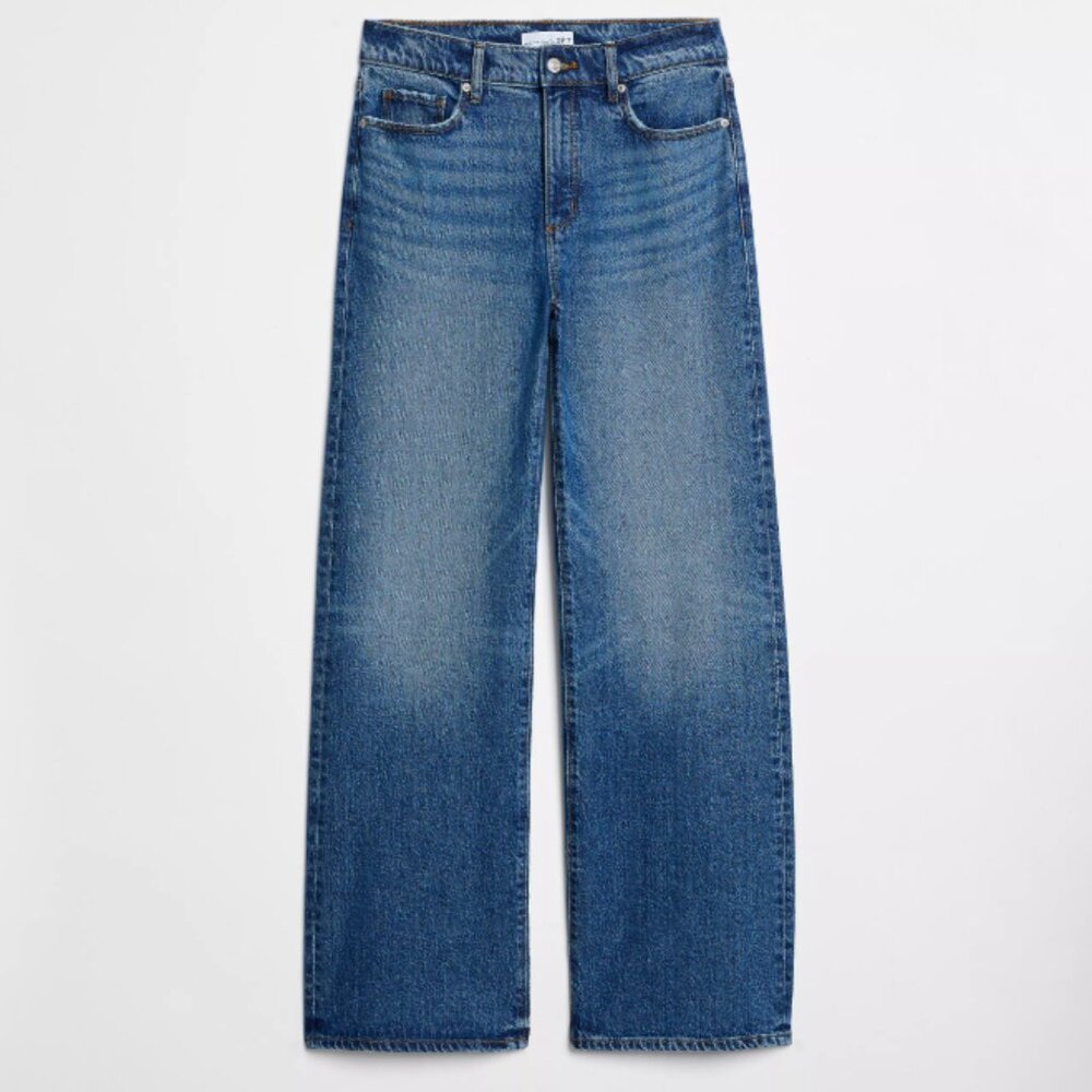 LOFT Petite High Rise Wide Leg Jeans in Vintage Dark Wash 10/30 P